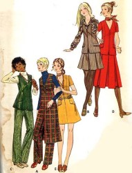 5893 BUTTERICK 1970S JUMPER, DRESS OR TUNIC, SKIRT, PANTS PATTERN 16 UNCUT